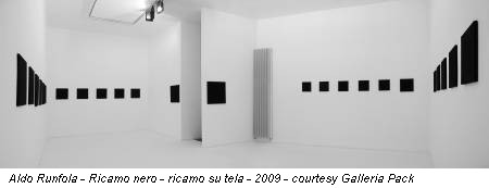Aldo Runfola - Ricamo nero - ricamo su tela - 2009 - courtesy Galleria Pack, Milano