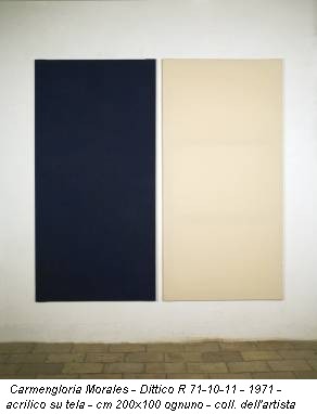 Carmengloria Morales - Dittico R 71-10-11 - 1971 - acrilico su tela - cm 200x100 ognuno - coll. dell'artista