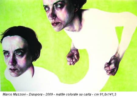 Marco Mazzoni - Diaspora - 2009 - matite colorate su carta - cm 91,8x141,3