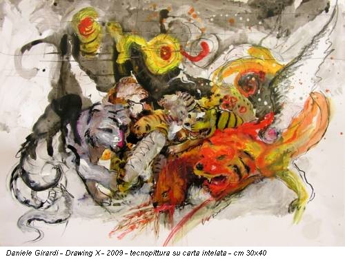 Daniele Girardi - Drawing X - 2009 - tecnopittura su carta intelata - cm 30x40