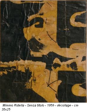 Mimmo Rotella - Senza titolo - 1959 - décollage - cm 35x25