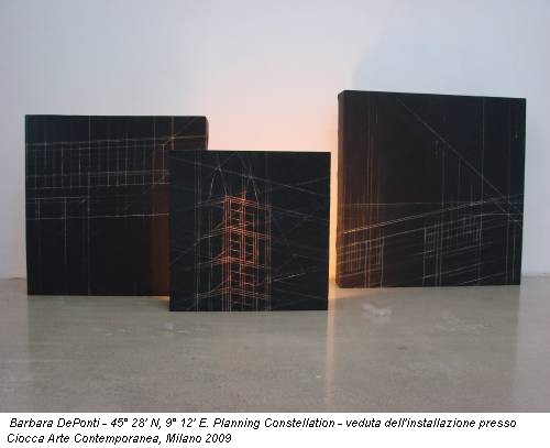 Barbara DePonti - 45° 28' N, 9° 12' E. Planning Constellation - veduta dell'installazione presso Ciocca Arte Contemporanea, Milano 2009