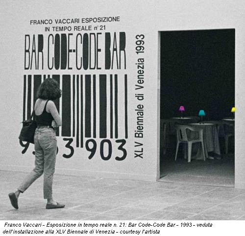 Franco Vaccari - Esposizione in tempo reale n. 21: Bar Code-Code Bar - 1993 - veduta dell’installazione alla XLV Biennale di Venezia - courtesy l’artista