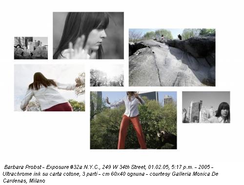 Barbara Probst - Exposure #32a N.Y.C., 249 W 34th Street, 01.02.05, 5:17 p.m. - 2005 - Ultrachrome ink su carta cotone, 3 parti - cm 60x40 ognuna - courtesy Galleria Monica De Cardenas, Milano