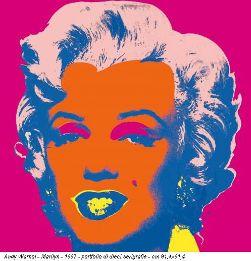 Andy Warhol - Marilyn - 1967 - portfolio di dieci serigrafie - cm 91,4x91,4