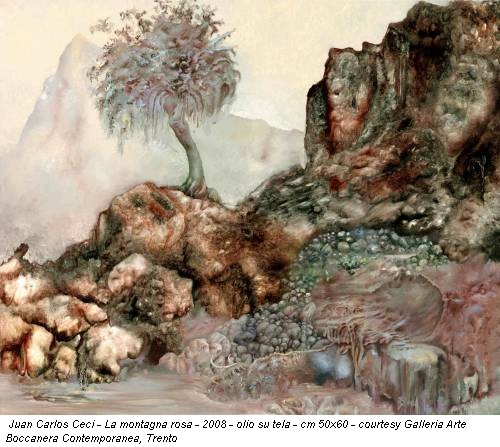 Juan Carlos Ceci - La montagna rosa - 2008 - olio su tela - cm 50x60 - courtesy Galleria Arte Boccanera Contemporanea, Trento