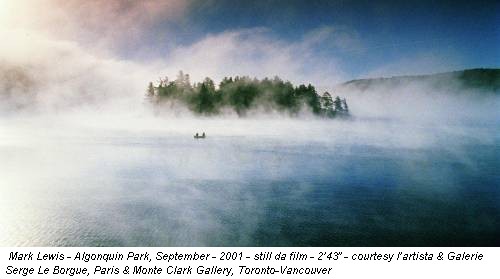 Mark Lewis - Algonquin Park, September - 2001 - still da film - 2’43” - courtesy l’artista & Galerie Serge Le Borgue, Paris & Monte Clark Gallery, Toronto-Vancouver