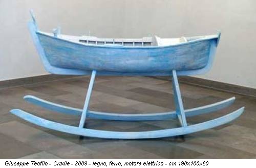 Giuseppe Teofilo - Cradle - 2009 - legno, ferro, motore elettrico - cm 190x100x80