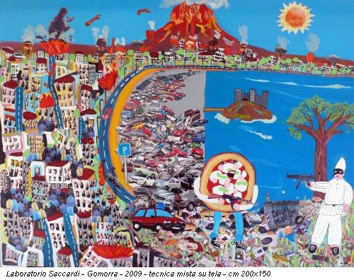 Laboratorio Saccardi - Gomorra - 2009 - tecnica mista su tela - cm 200x150