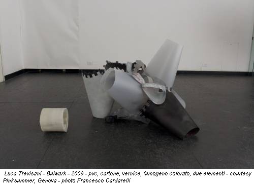 Luca Trevisani - Bulwark - 2009 - pvc, cartone, vernice, fumogeno colorato, due elementi - courtesy Pinksummer, Genova - photo Francesco Cardarelli
