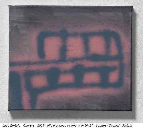Luca Bertolo - Carcere - 2009 - olio e acrilico su tela - cm 30x35 - courtesy SpazioA, Pistoia