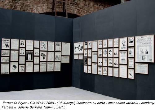 Fernando Bryce - Die Welt - 2008 - 195 disegni, inchiostro su carta - dimensioni variabili - courtesy l’artista & Galerie Barbara Thumm, Berlin
