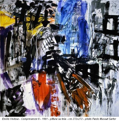 Emilio Vedova - Compresenze 6 - 1981 - pittura su tela - cm 272x272 - photo Paolo Mussat Sartor
