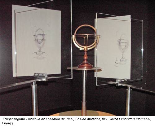 Prospettografo - modello da Leonardo da Vinci, Codice Atlantico, 5r - Opera Laboratori Fiorentini, Firenze