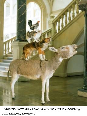 Maurizio Cattelan - Love saves life - 1995 - courtesy coll. Leggeri, Bergamo