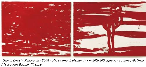 Gianni Dessì - Panorama - 2008 - olio su tela, 2 elementi - cm 205x260 ognuno - courtesy Galleria Alessandro Bagnai, Firenze