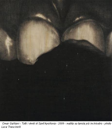 Omar Galliani - Tutti i denti di Sant’Apollonia - 2009 - matita su tavola più inchiostro - photo Luca Trascinelli