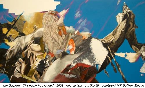 Jim Gaylord - The eagle has landed - 2009 - olio su tela - cm 51x89 - courtesy AMT Gallery, Milano