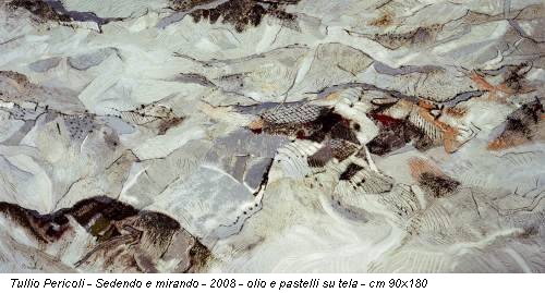 Tullio Pericoli - Sedendo e mirando - 2008 - olio e pastelli su tela - cm 90x180