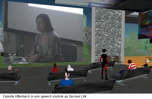 Camille Utterback in uno speech visibile su Second Life