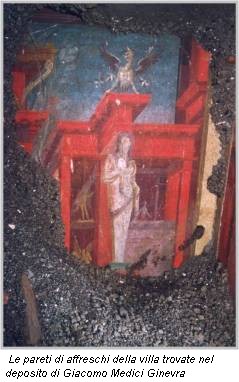 Le pareti di affreschi della villa trovate nel deposito di Giacomo Medici Ginevra
