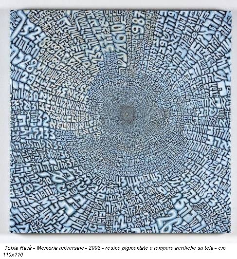 Tobia Ravà - Memoria universale - 2008 - resine pigmentate e tempere acriliche su tela - cm 110x110