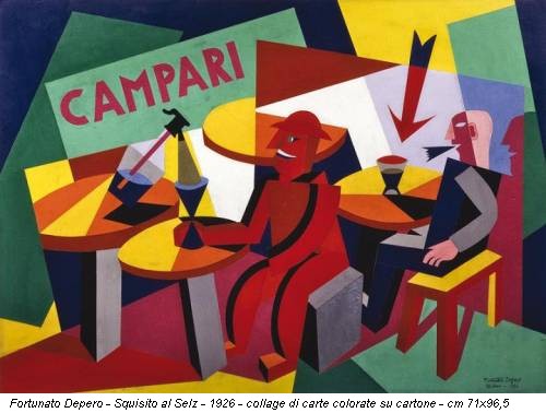 Fortunato Depero - Squisito al Selz - 1926 - collage di carte colorate su cartone - cm 71x96,5