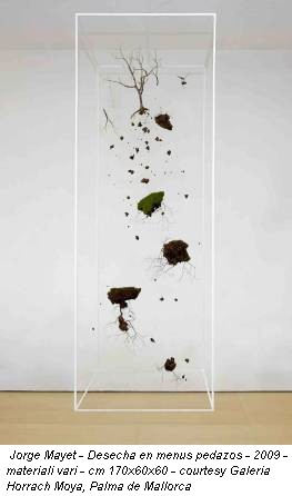 Jorge Mayet - Desecha en menus pedazos - 2009 - materiali vari - cm 170x60x60 - courtesy Galeria Horrach Moya, Palma de Mallorca