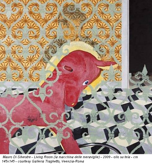 Mauro Di Silvestre - Living Room (la macchina delle meraviglie) - 2009 - olio su tela - cm 145x145 - courtesy Galleria Traghetto, Veenzia-Roma