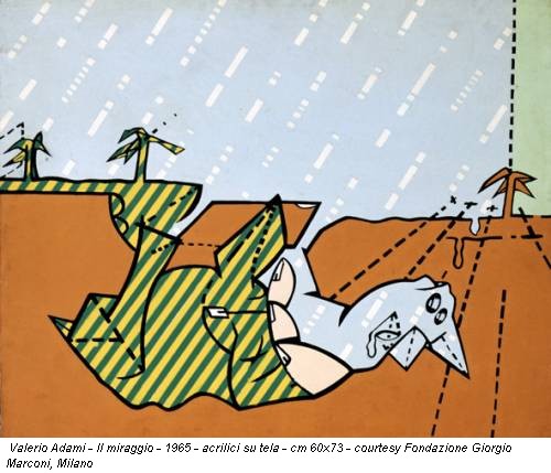 Valerio Adami - Il miraggio - 1965 - acrilici su tela - cm 60x73 - courtesy Fondazione Giorgio Marconi, Milano