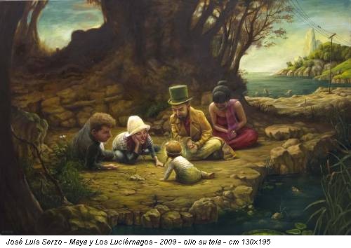 José Luis Serzo - Maya y Los Luciérnagos - 2009 - olio su tela - cm 130x195