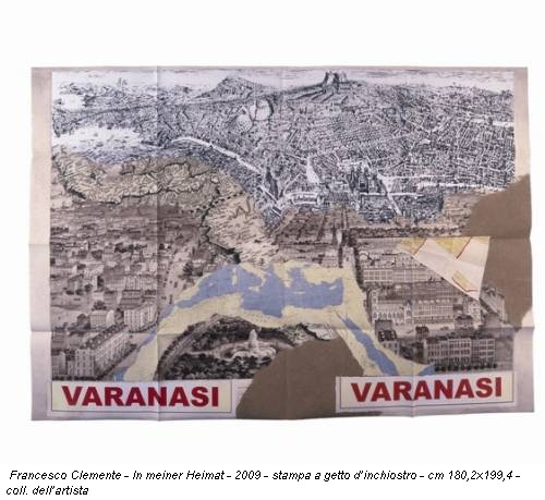 Francesco Clemente - In meiner Heimat - 2009 - stampa a getto d’inchiostro - cm 180,2x199,4 - coll. dell’artista