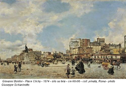 Giovanni Boldini - Place Clichy - 1874 - olio su tela - cm 60x98 - coll. privata, Roma - photo Giuseppe Schiavinotto