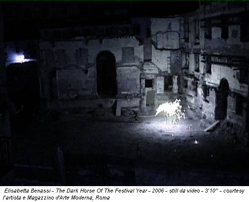Elisabetta Benassi - The Dark Horse Of The Festival Year - 2006 - still da video - 3’10’’ - courtesy l’artista e Magazzino d'Arte Moderna, Roma