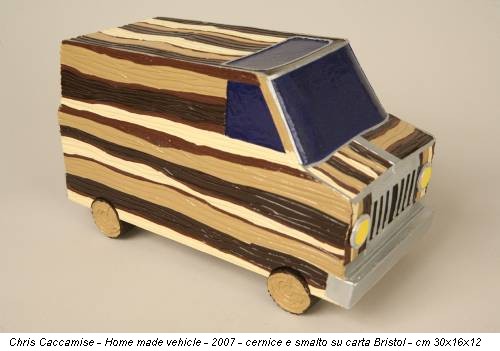 Chris Caccamise - Home made vehicle - 2007 - cernice e smalto su carta Bristol - cm 30x16x12