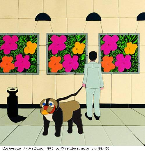 Ugo Nespolo - Andy e Dandy - 1973 - acrilici e nitro su legno - cm 182x153