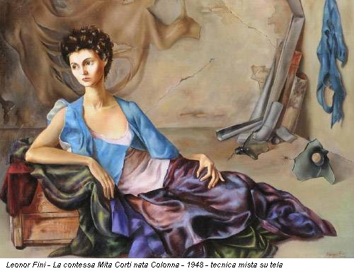Leonor Fini - La contessa Mita Corti nata Colonna - 1948 - tecnica mista su tela