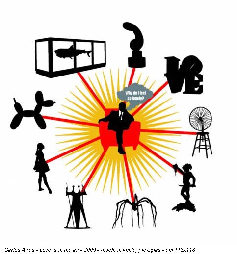 Carlos Aires - Love is in the air - 2009 - dischi in vinile, plexiglas - cm 118x118