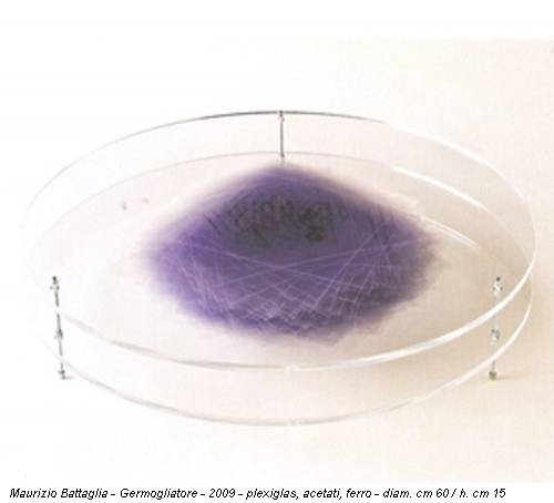 Maurizio Battaglia - Germogliatore - 2009 - plexiglas, acetati, ferro - diam. cm 60 / h. cm 15