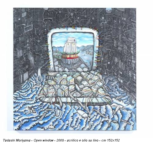 Tadashi Moriyama - Open window - 2008 - acrilico e olio su lino - cm 152x152