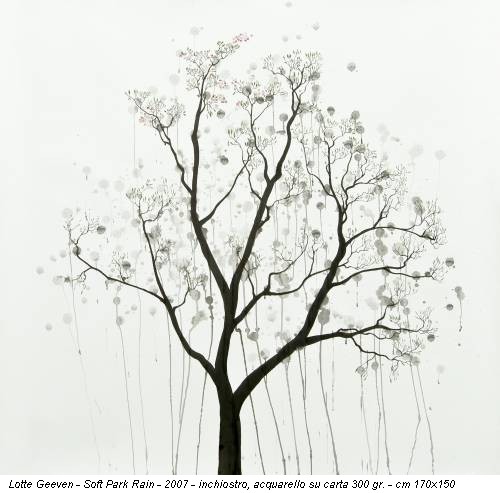 Lotte Geeven - Soft Park Rain - 2007 - inchiostro, acquarello su carta 300 gr. - cm 170x150