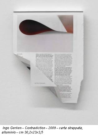 Ingo Gerken - Contradiction - 2009 - carta strappata, alluminio - cm 30,2x23x3,5