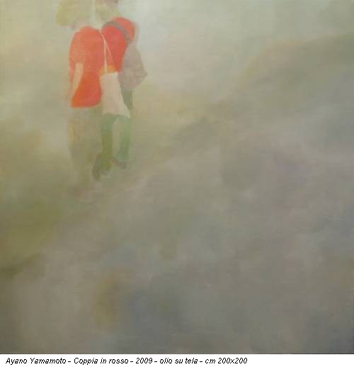 Ayano Yamamoto - Coppia in rosso - 2009 - olio su tela - cm 200x200