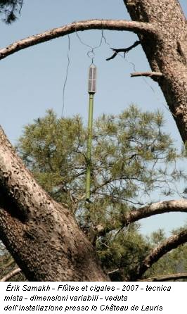 Érik Samakh - Flûtes et cigales - 2007 - tecnica mista - dimensioni variabili - veduta dell’installazione presso lo Château de Lauris