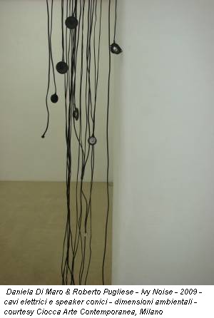 Daniela Di Maro & Roberto Pugliese - Ivy Noise - 2009 - cavi elettrici e speaker conici - dimensioni ambientali - courtesy Ciocca Arte Contemporanea, Milano