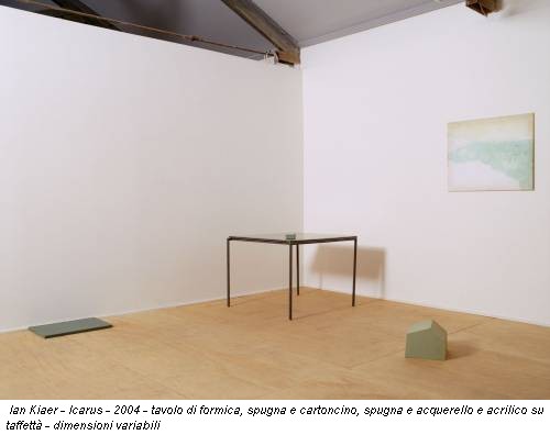Ian Kiaer - Icarus - 2004 - tavolo di formica, spugna e cartoncino, spugna e acquerello e acrilico su taffettà - dimensioni variabili