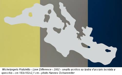 Michelangelo Pistoletto - Love Difference - 2002 - smalto acrilico su lastra d’acciaio lucidata a specchio - cm 183x102x2,1 cm - photo Hannes Ochsenreiter