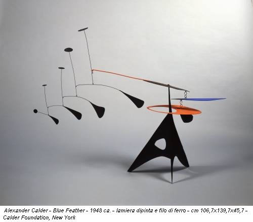 Alexander Calder - Blue Feather - 1948 ca. - lamiera dipinta e filo di ferro - cm 106,7x139,7x45,7 - Calder Foundation, New York