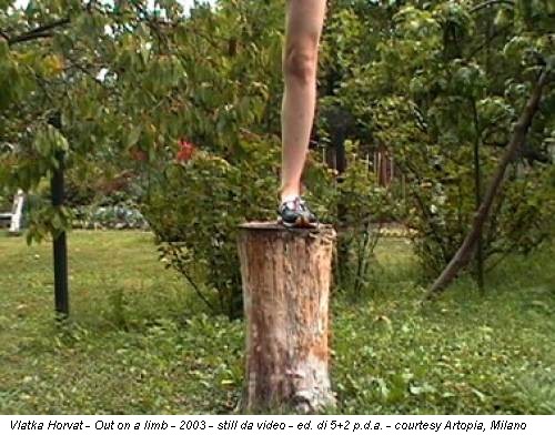 Vlatka Horvat - Out on a limb - 2003 - still da video - ed. di 5+2 p.d.a. - courtesy Artopia, Milano