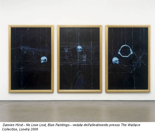 Damien Hirst - No Love Lost, Blue Paintings - veduta dell'allestimento presso The Wallace Collection, Londra 2009